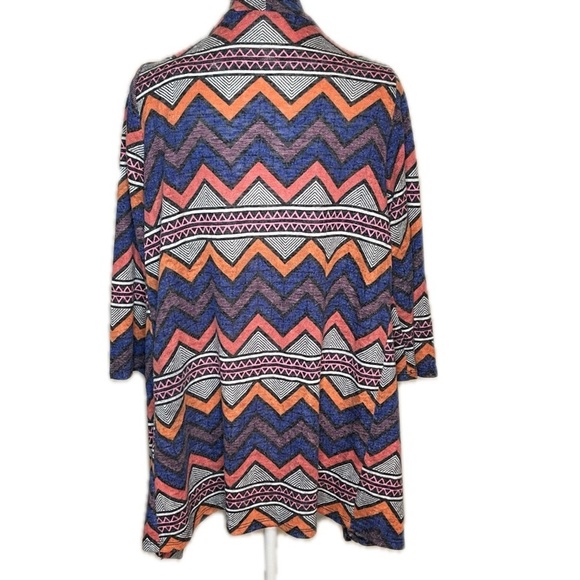 Flamingo Urban Multicolor Chevron Open Front Cardigan Sweater Wrap - Size Small - Picture 5 of 8